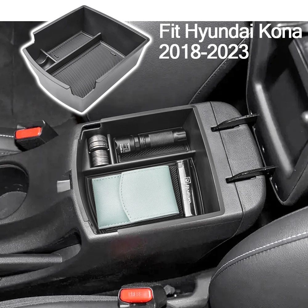 

SixthSmoy For 2018-2021 2022 2023 Hyundai Kona Center Console Organizer Interior Accessories Armrest Storage Box Insert Tray
