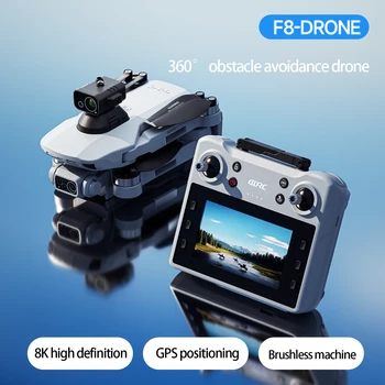 F8 MAX GPS Drone Professionale 8K Macchina Fotografica 6K 5G WIFI FPV Drone Evitare Ostacoli con Grande Schermo di Controllo Remoto Quadcopter Giocattoli