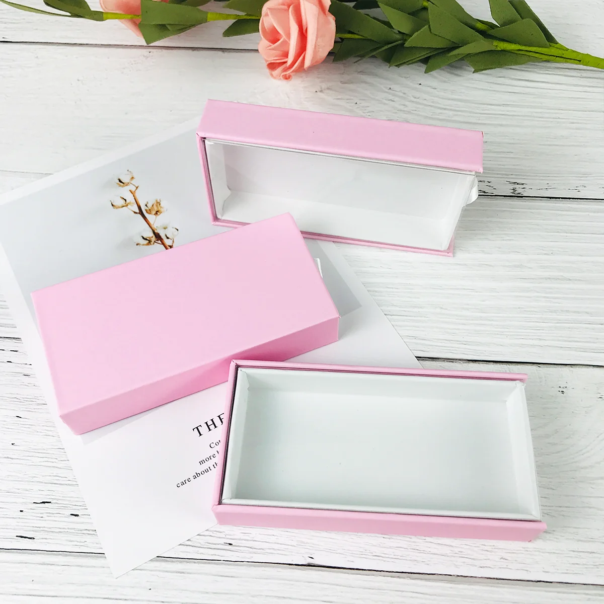 Wholesale Colorful Print Logo Magnetic Drawer Case Empty Box Mink False Eyelash Packaging Logo Glitter Paper Magnetic Box Makeup 2