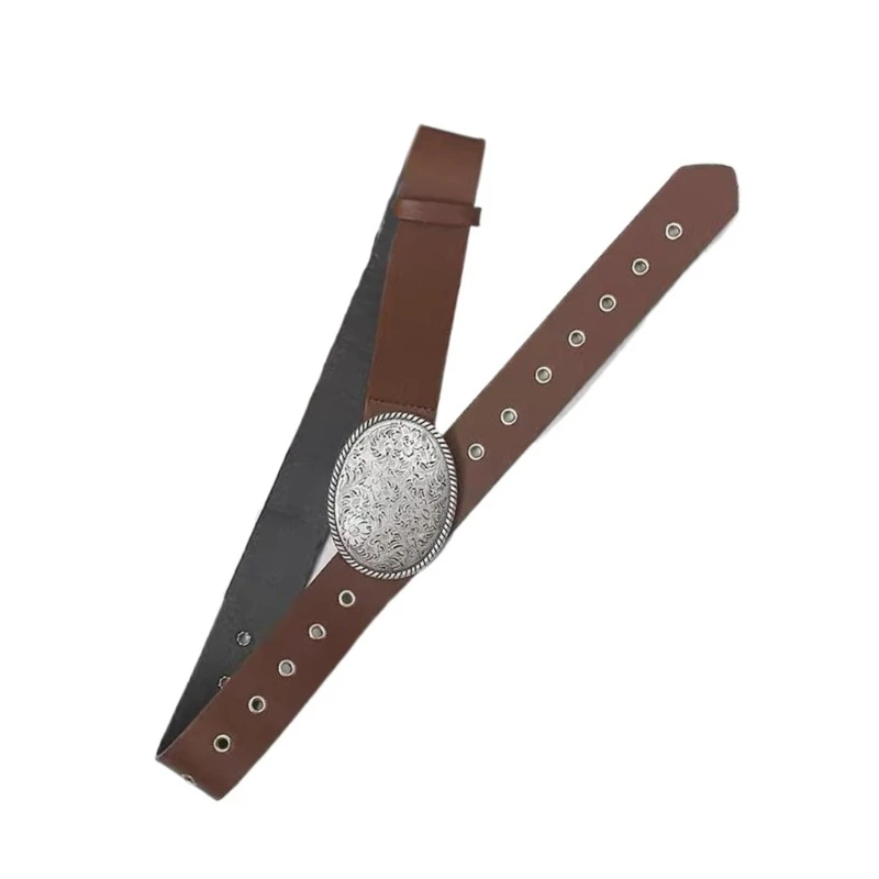 

Waist Belt Engraved Buckle for Cowboy Cowgirl With Flower Vintage Belt Hot Girl Waist Chain Wide Sexy Oversize Buckle