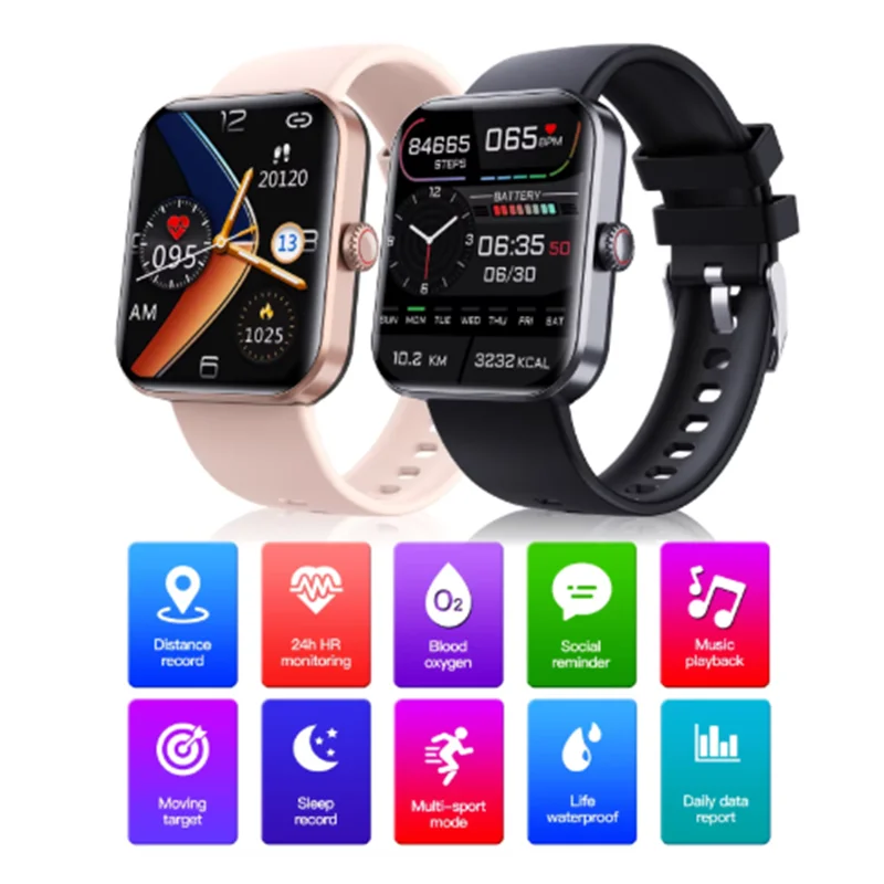 Blood glucose Watch smart watch Heart rate Blood pressure oxygen temperature monitoring Health Sports waterproof Non-invasive glucose blood glucose monitor
