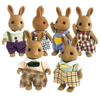 1:12 Miniature Forest Animal Family House Children's Simulation Toy Rabbit Clothes Styles Girl Pretend Play Dolls Accessories 1