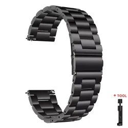 Stainless Steel Smartwatch Bracelet, 20mm/22mm Strap - 22mm (Black)