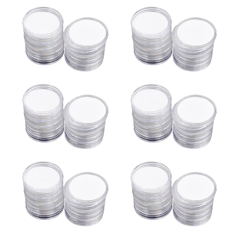 

HOT-180 Pcs 46Mm Coin Cases Capsules Holder Applied Clear Plastic Round Storage Box