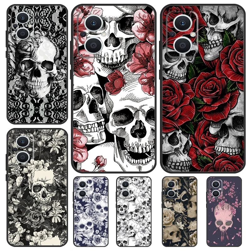 Gothic Floral Skull Phone Case