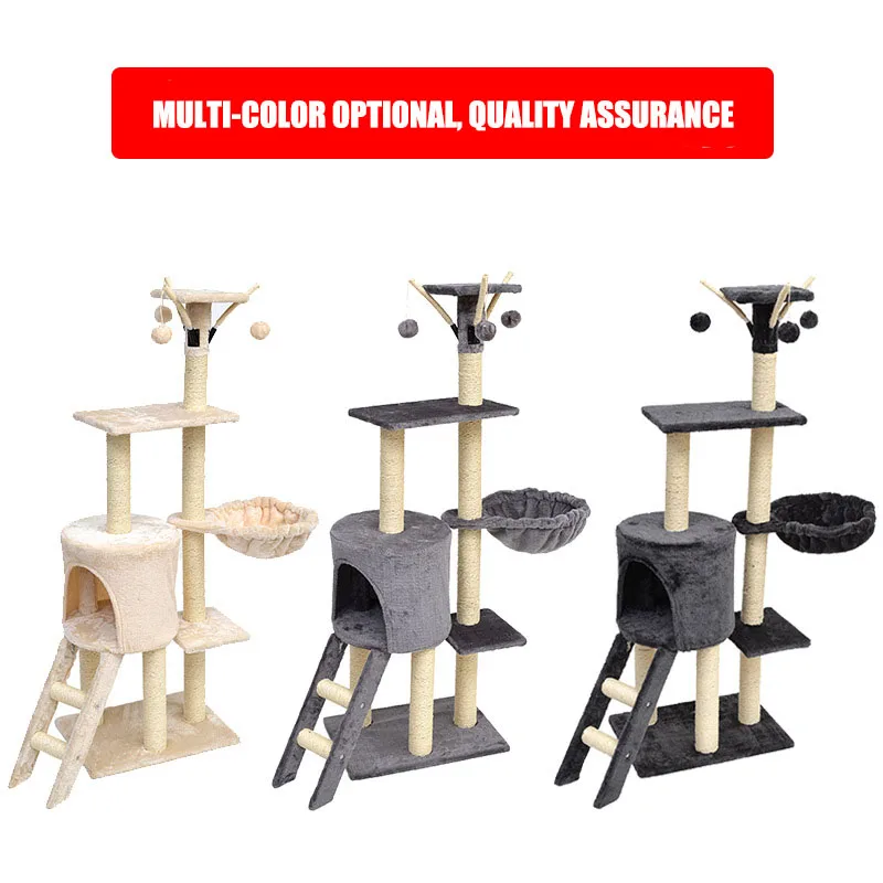 

Training Nest Cat House Multi-Layer With Hammock Cat Scratching Board Tree Toy Pet Cat House Furniture Pet Scratching Board