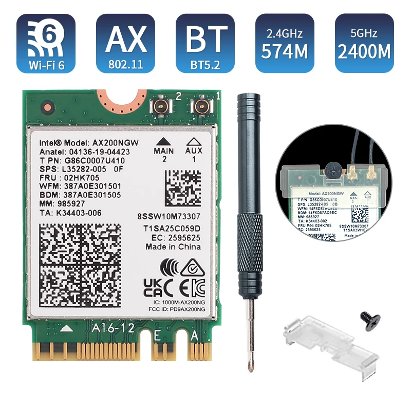 2400MbpsDualBandWifi6M2WirelessWifiCardForIntelAX2008265
