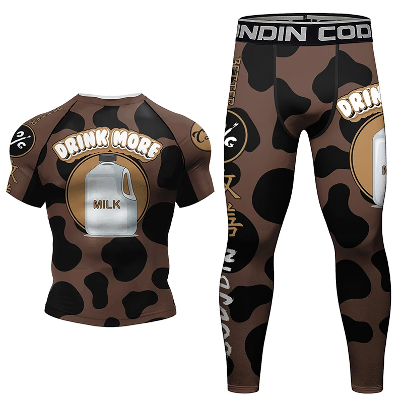 MMA Rashguard T-shirt + Pants Set 4pcs Men jiu jitsu Boxing Kickboxing MMA shorts Bjj Gi Muay Thai Grappling Pants Sportswear