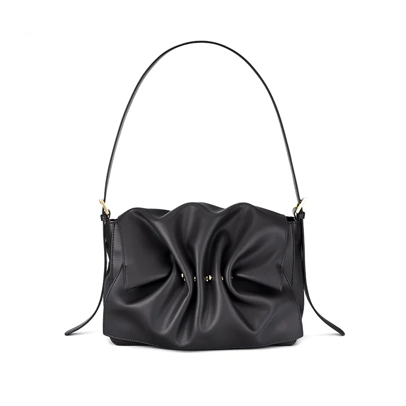 New luxury three-dimensional butterfly fold cloud underarm bag designer brand fashion soft cowhide shoulder bag large capacity r