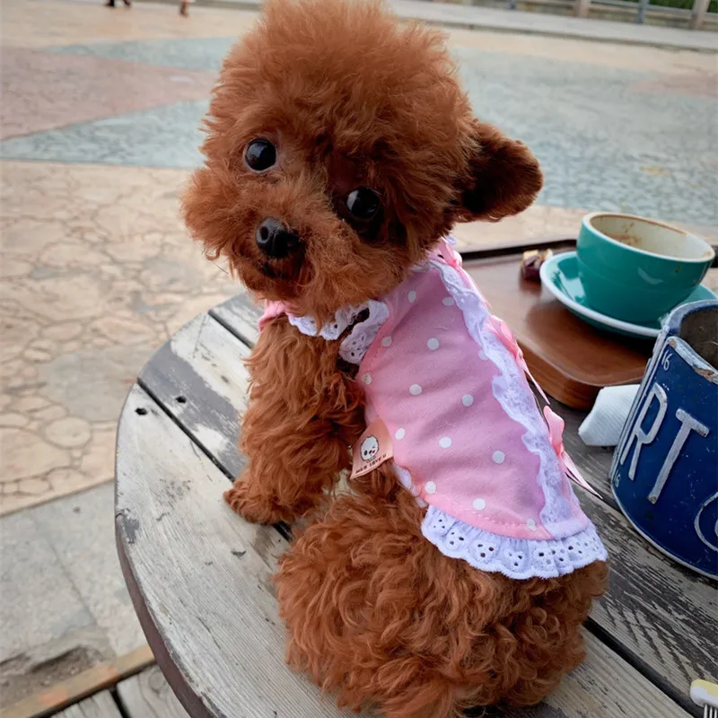 Pet Cat XXS XXXS T Shirt Dog Dress Cotton Skirt Soft Dress Yorkie Clothes for Micro Puppy Teacup Chihuahua Extra Small