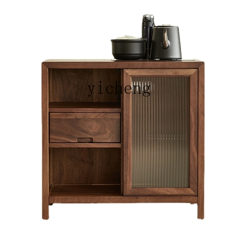 

Yy North America Black Walnut Tea Cabinet Nordic Home Tea Room Locker Kettle