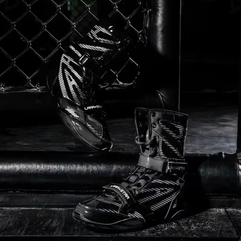 Hot Sale Boxing Shoes for Men Black White Wrestling Boots Mens Rubber Sole Sports Shoes Man Luxury Brand Wrestling