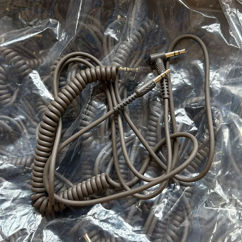 1.8m Spring Gold Plated Interface 3.5mm Angle to 3.5mm Straight Audio Cable for Major Retro IV Gen5 Headset Headphone