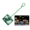 3~10 Inch Portable Nylon Green Fish Net Aquarium Long Handle Square Fish Tank Little Fish Shrimp Landing Net Cleaning Tool 2Pcs 2