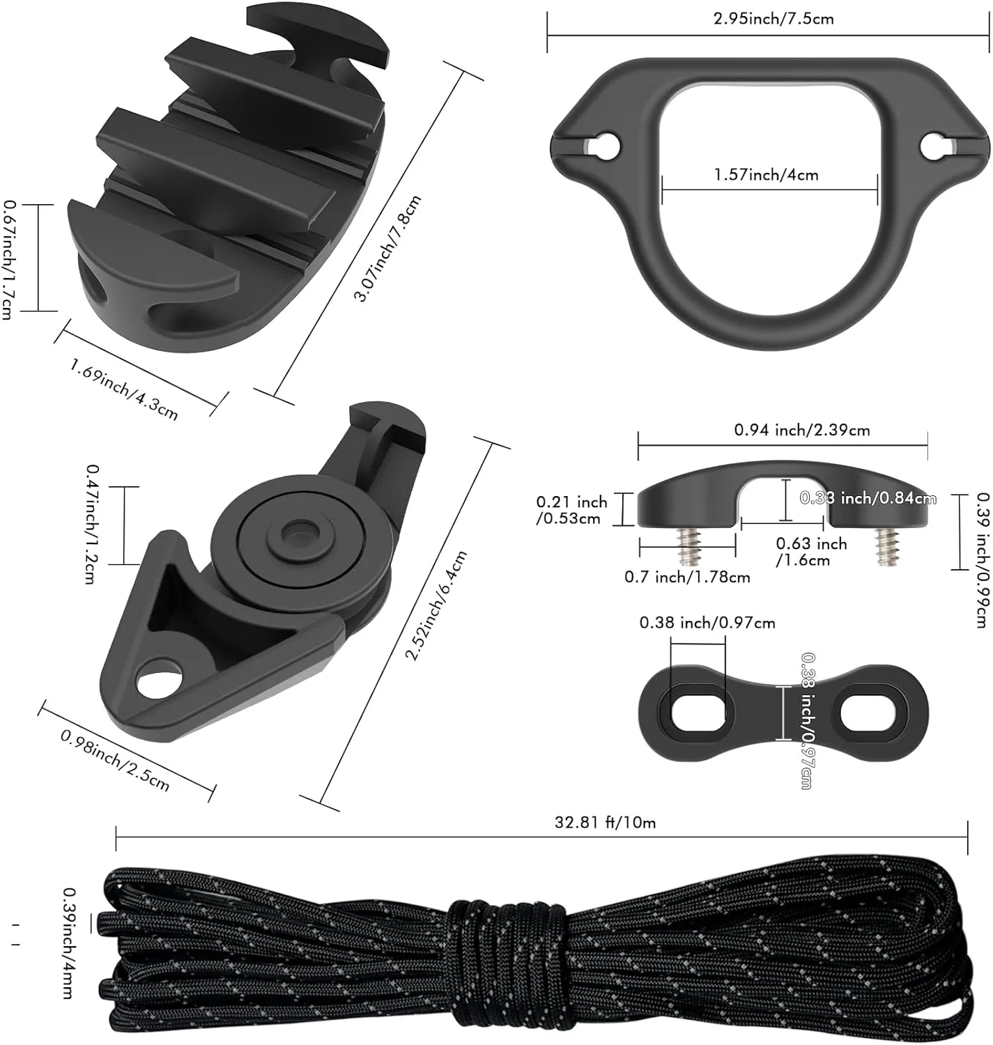 Kit Carrello Ancoraggio Kayak, Set Hardware Sistema Puleggia Ancoraggio Kayak con Corda, Bitta e Accessori di Montaggio per Canoa e Barca - immagine 3