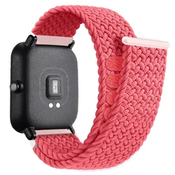 Braided Solo Loop Watch Strap, 20mm/22mm, Universal Fit for 22mm (Pink Punch)