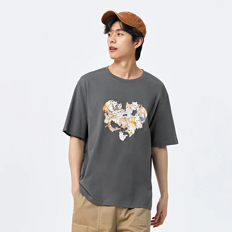 Футболка Semir мужская с коротким рукавом, Модный повседневный трикотажный топ с круглым вырезом, крутая расслабленная рубашка, на лето
