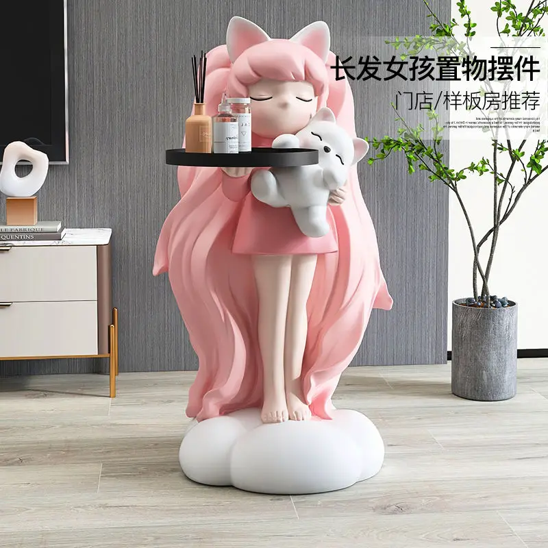 

Large Girl's Living Room Floor-standing Ornaments Home Accessories TV Cabinet Entrance Sculpture Moving To New Home Gift