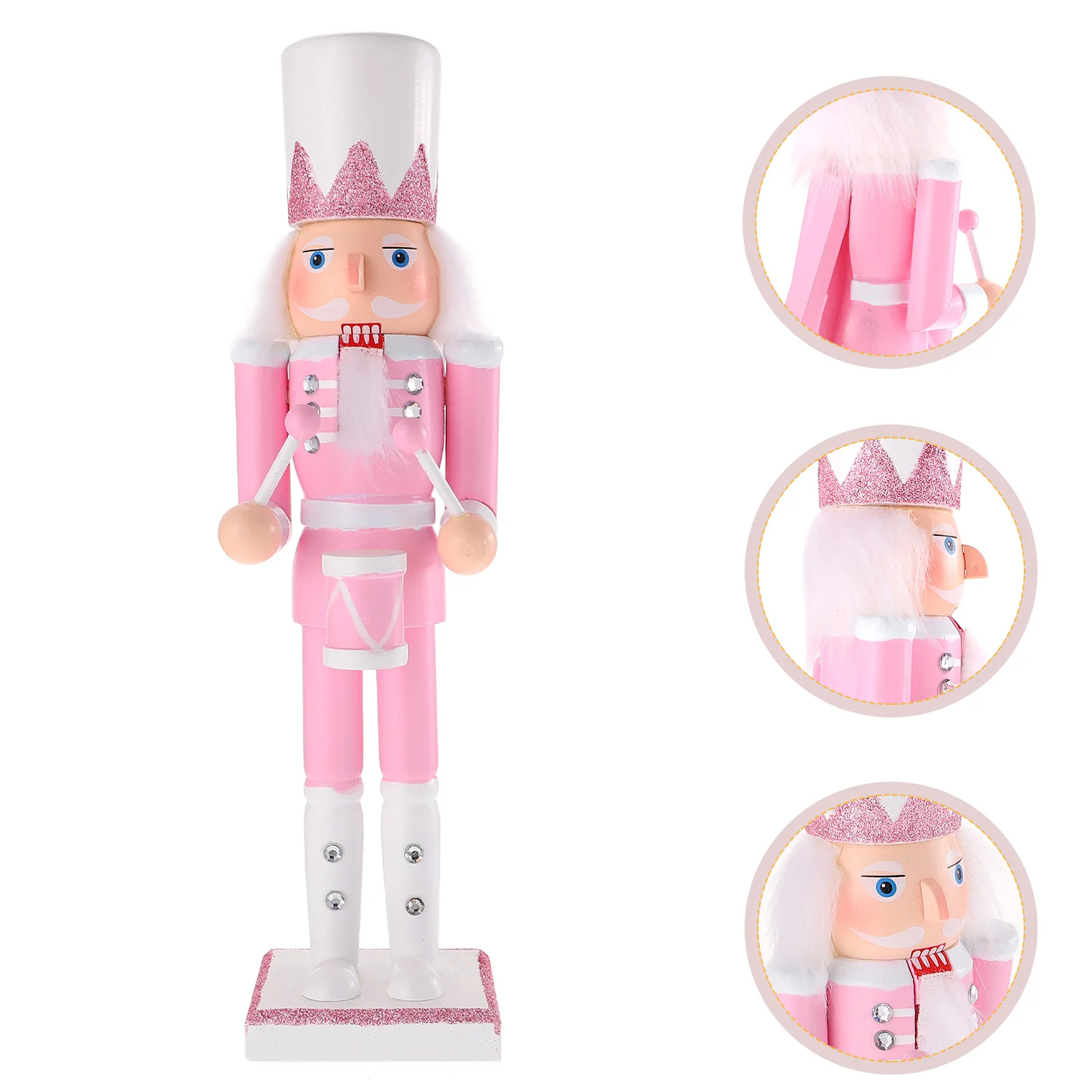 

Christmas Nutcracker Traditional Wooden Pink Nutcracker Ornament Holiday Nutcracker Soldier Figure Christmas Advent Nutcrackers
