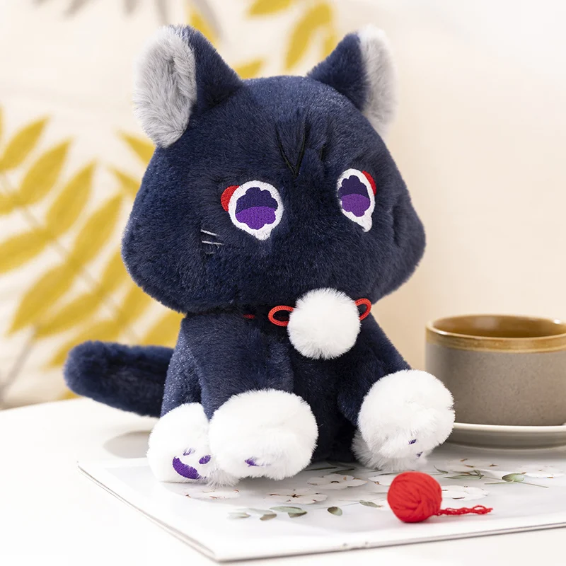 Genshin Impact Scaramouche Kawaii Cat Fluffy Impact Stray Pets Plush Toy Cat Cute Room Decor Cosplay Doll Soft Children's Gifts