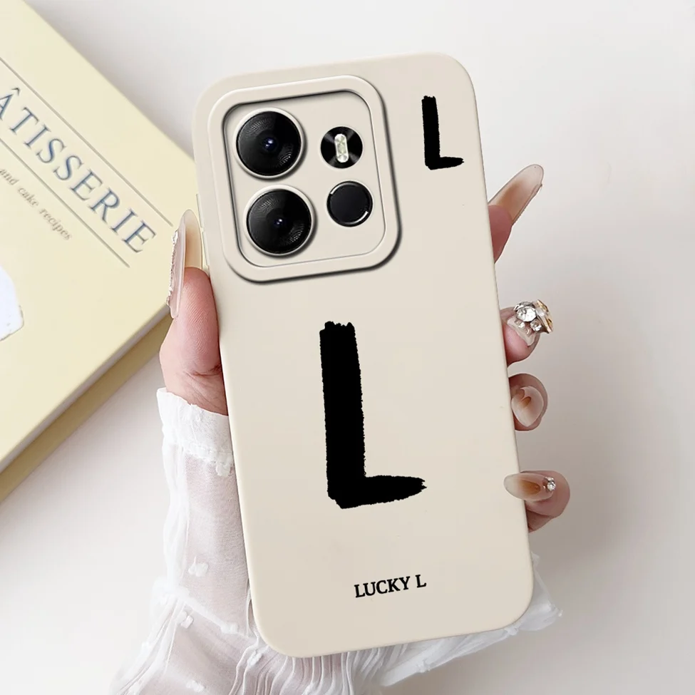Chic Alphabet Pattern Silicone Phone Case - Simple Fashion Design