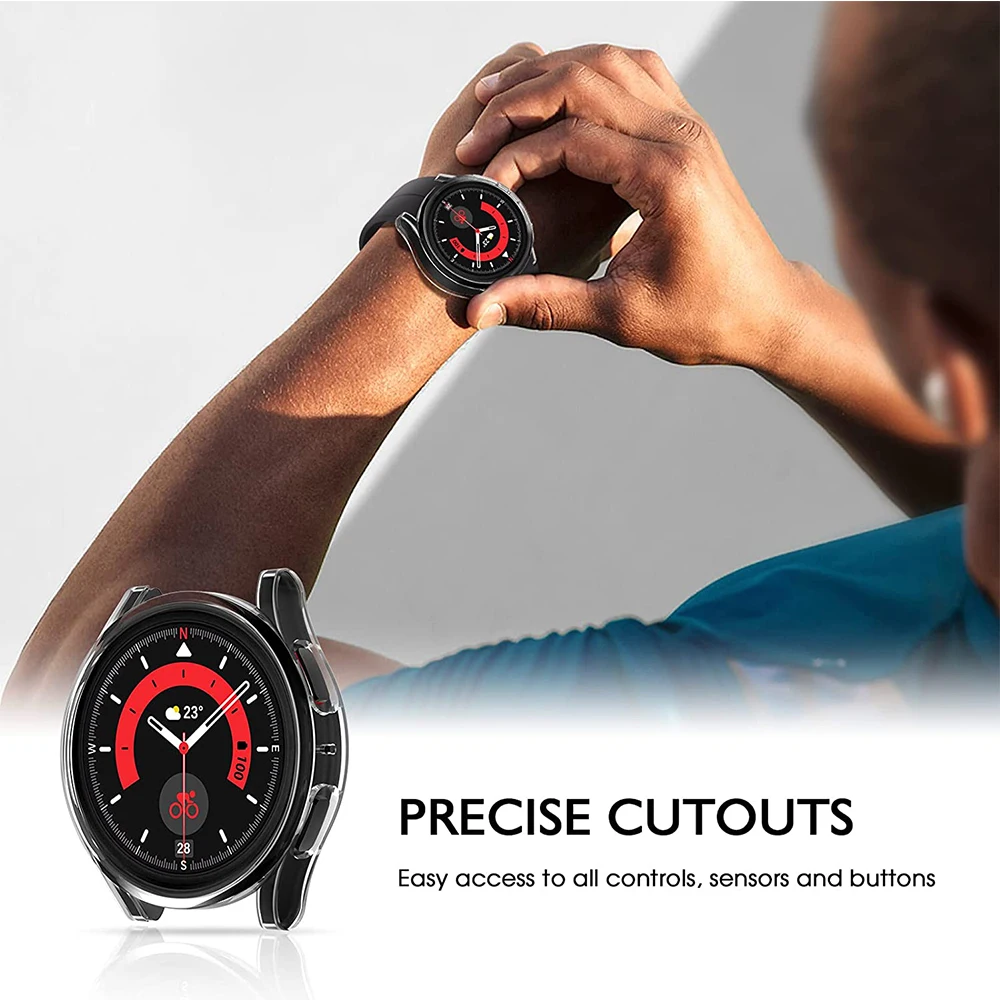 Hülle für Samsung Galaxy Watch 5 Pro 45 mm Galaxy Watch 5 40 mm 44 mm Displayschutzfolie PC Bumper Allround Watch 5/5 Pro Zubehör – Detail 1