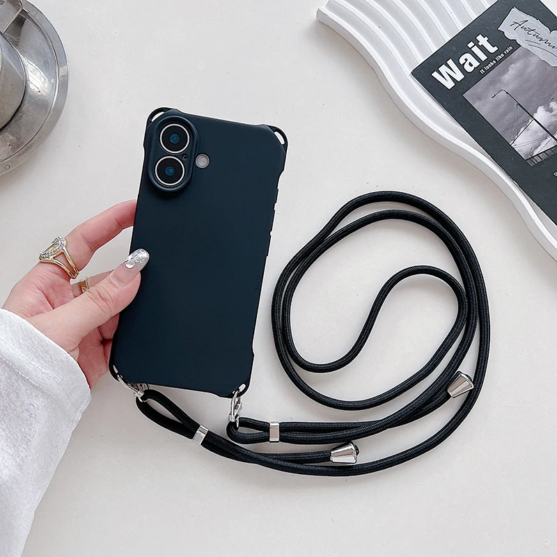 Crossbody Lanyard Necklace Cord Strap with Silicone Soft Cover Case