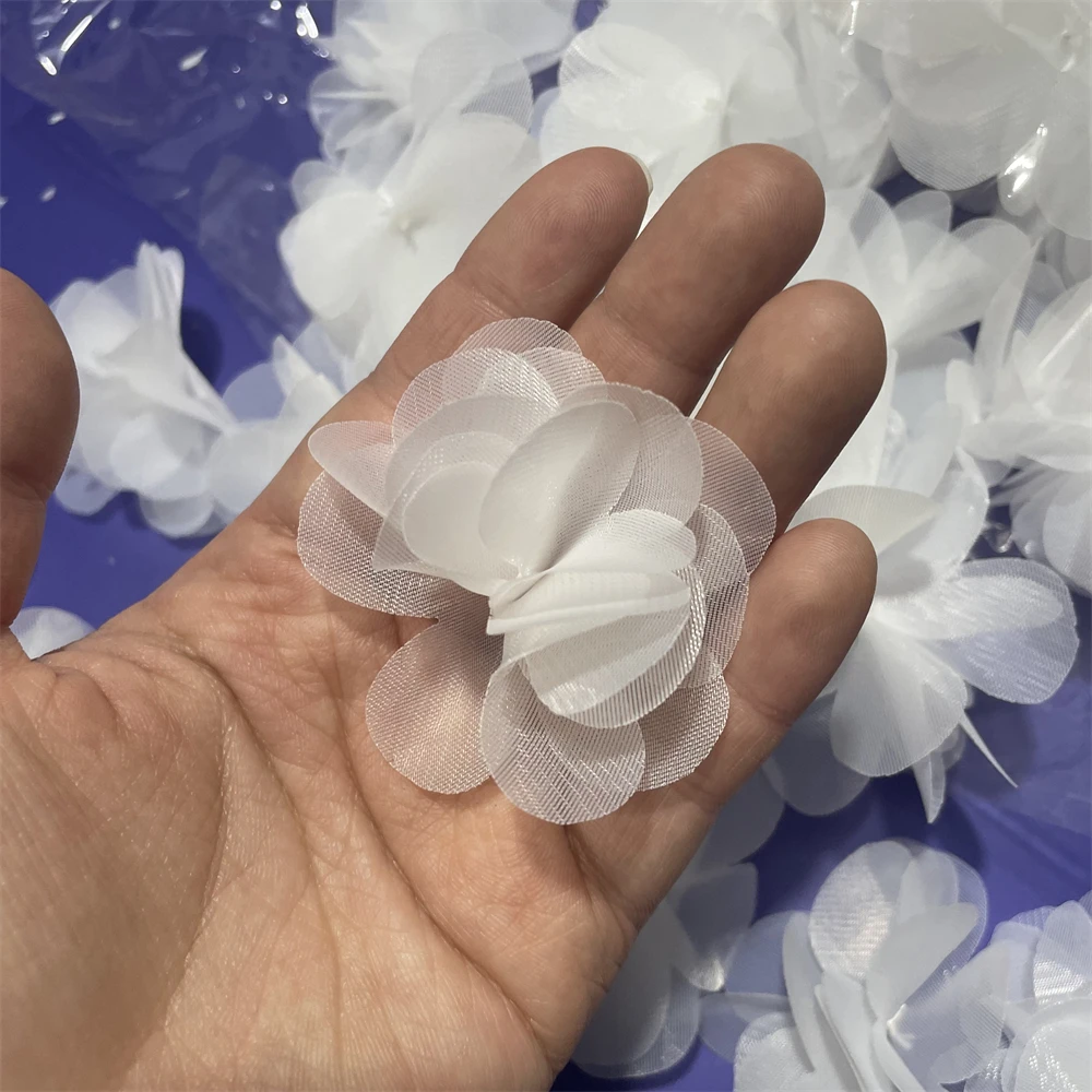 3D Petals for Bridal Veil Handmade Flowers White/Ivory 4cm/6cm 100pcs/Bag