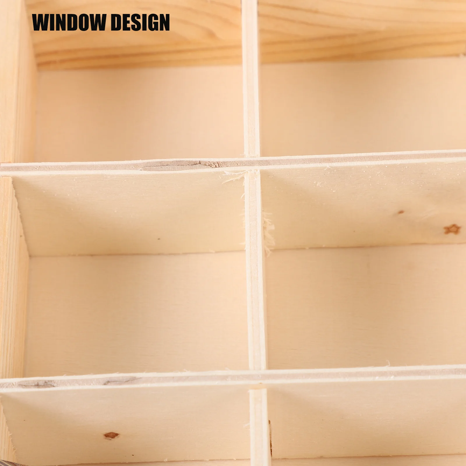 Tea Bag Countertop Holder Sugar Packet Coffee Organizer 9-Compartment Tea Box Wood Drawer With Window Coffee Box