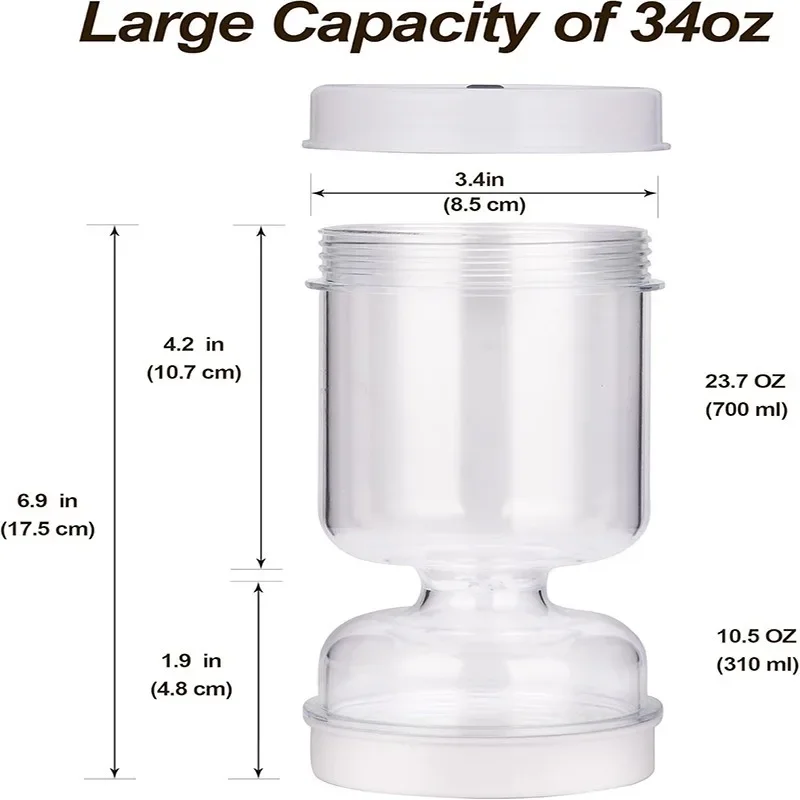 Pickles Jar With Forks Dry and Wet Dispenser Pickle Olives Hourglass Cucumber Container for Kitchen Juice Separator Tool 6