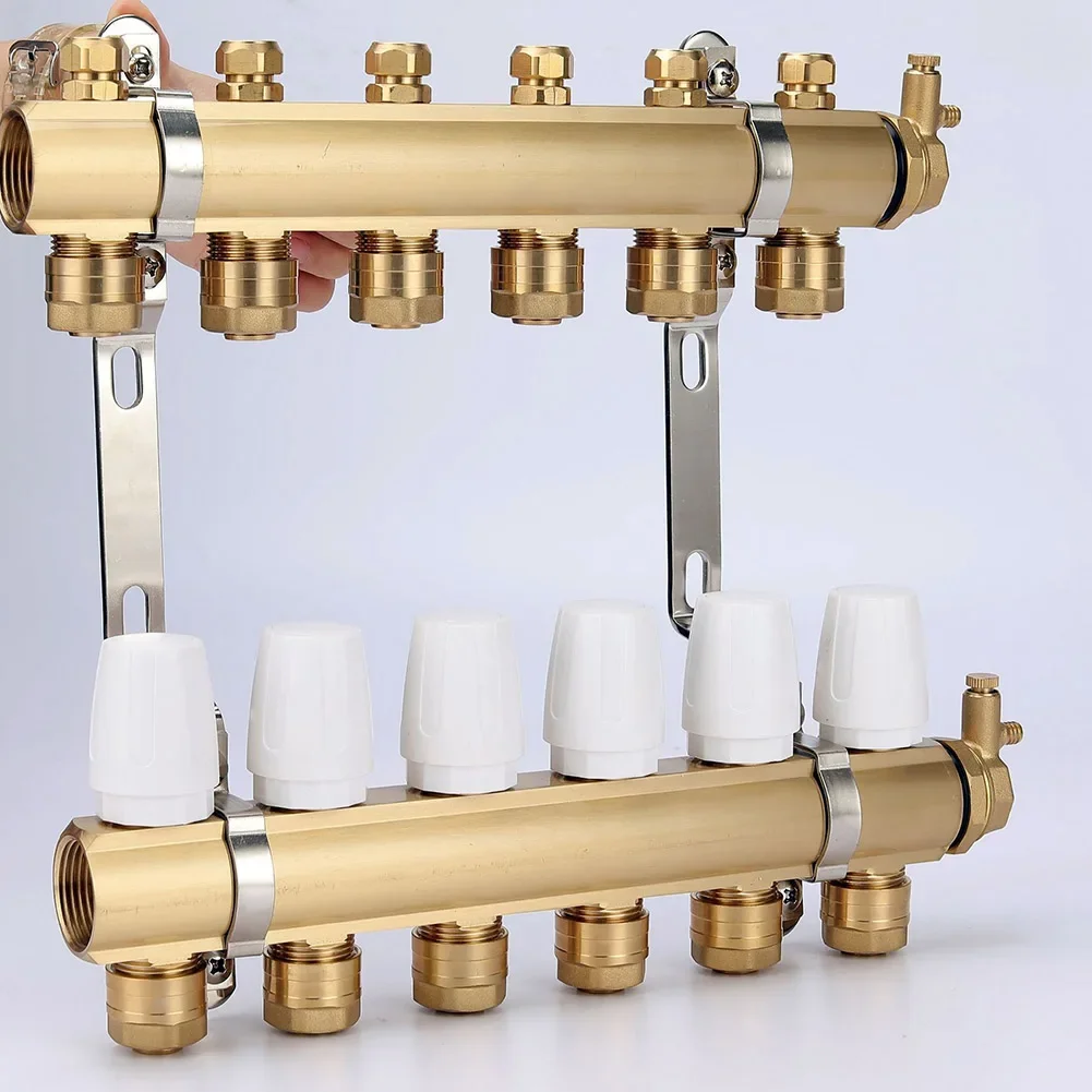 Collecteur De Chauffage Au Sol, Interrupteur De Roue à Main, Accessoires, Poignée Blanche, Radiateur, Vanne De Contrôle Automatique De La Température, 4 Pièces