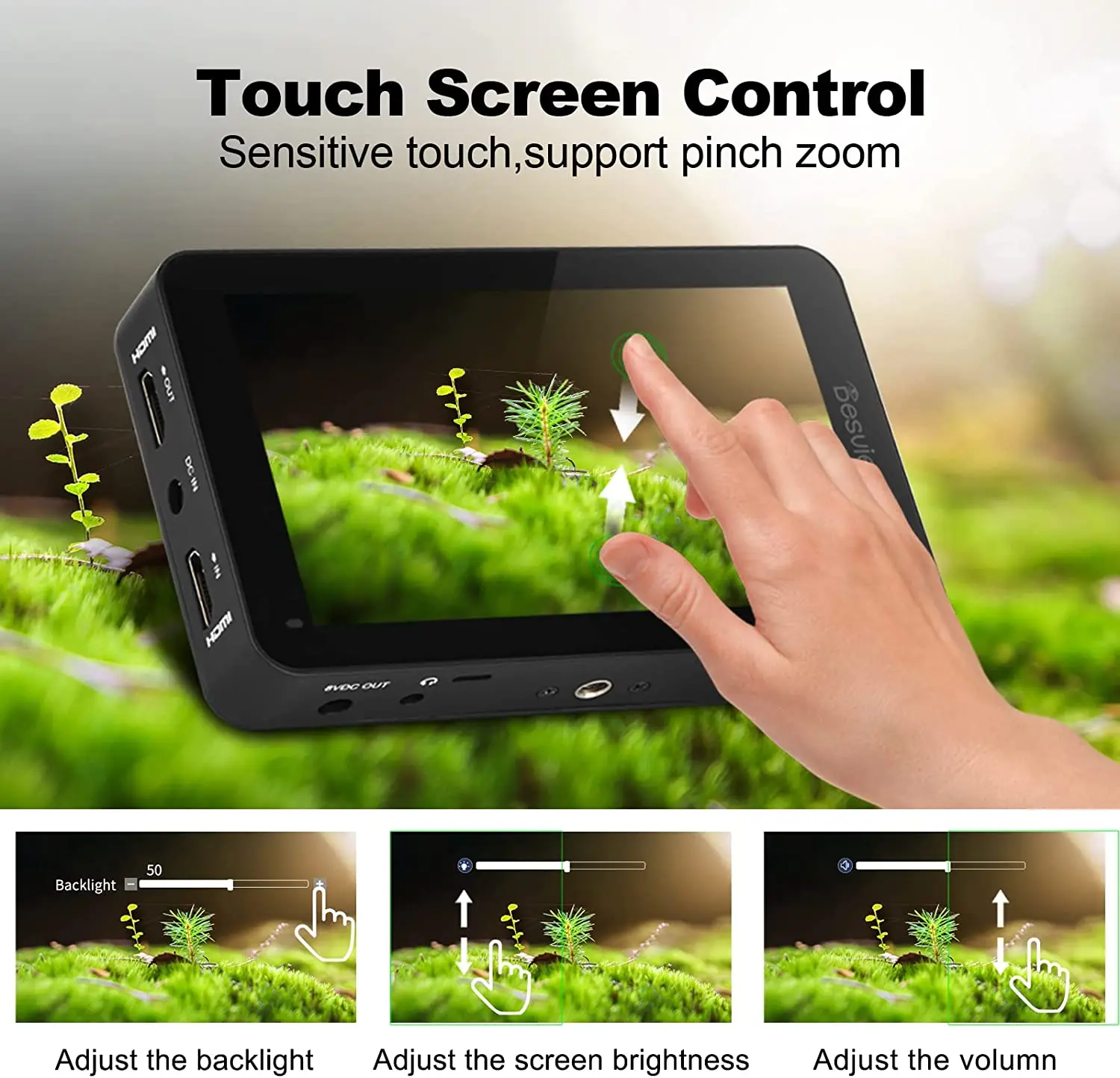 Desview R6 R7II 2800nits Camera Field Monitor 5.5 inch Touch Screen Full HD 1920x1080 IPS 4K HDMI DSLR Camera Monitor HDR 3D LUT