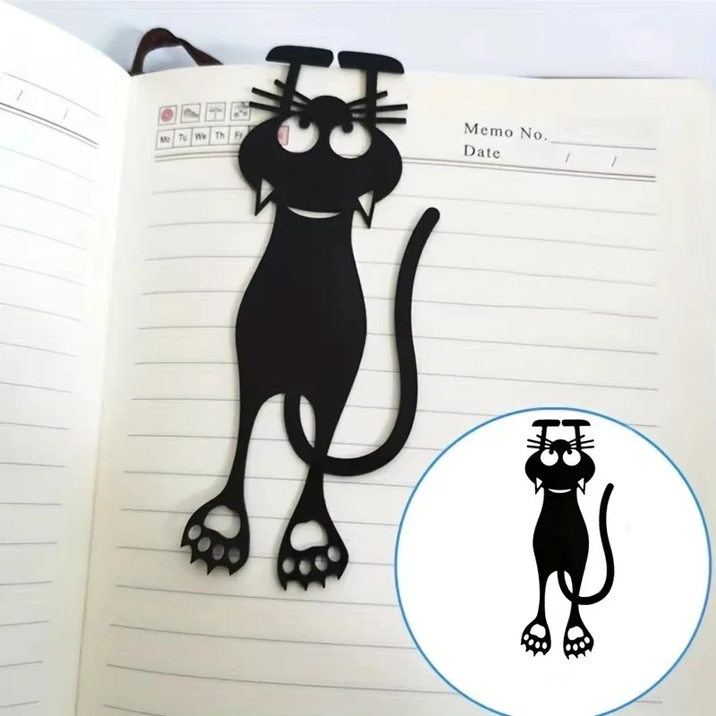 Kawaii Black Cat Bookmarks For Books 3D Plastic Stereo Animal Book Mark For Student Teacher's Gifts Creative Stationery 1-5PCS