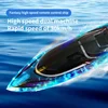 JJRC 2.4G RC Large Speedboat Night Lights Electric Remote Control High-speed Ship Model Waterproof  Kids Toys Water Pool Game 4