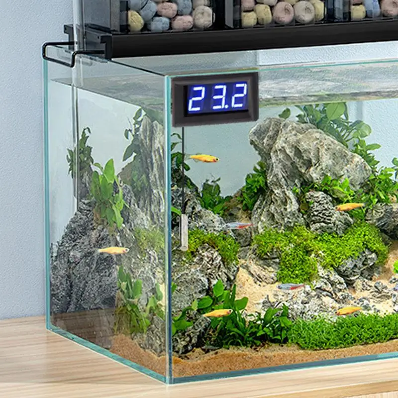 Fish Tank Temperature Meter Fish Tank Water Terrarium Temperature Meter Reptile Gauge Digital Gauge