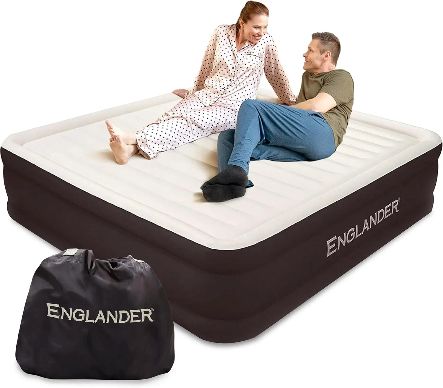 Air Mattress w/Built in Pump-Luxury Double High Inflatable Bed for Home, Travel & Camping-Premium Blow Up Bed for Kids & Adu