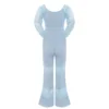 Women's Maternity Jumpsuits Pregnancy Work Clothes Pregnant Casual Long Sleeve Lace Hallow out Loose Wide Leg Ruffled Overalls 4