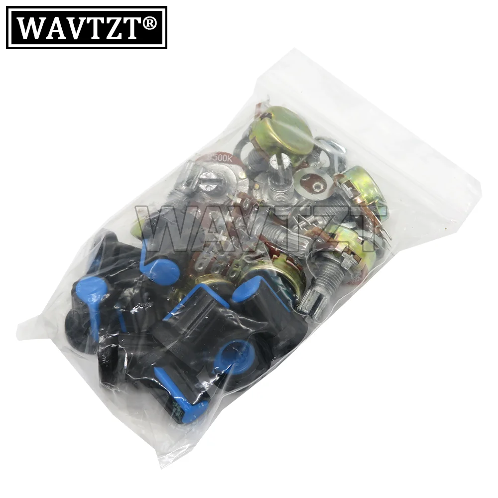 9 Pz Wh148 B1K ~ B1M 1K 2K 5K B10K 20K 50K 100K 500K 1M Ohm Ag2 Potenziometro Rotativo Conico Lineare Con Tappo A Manopola Blu