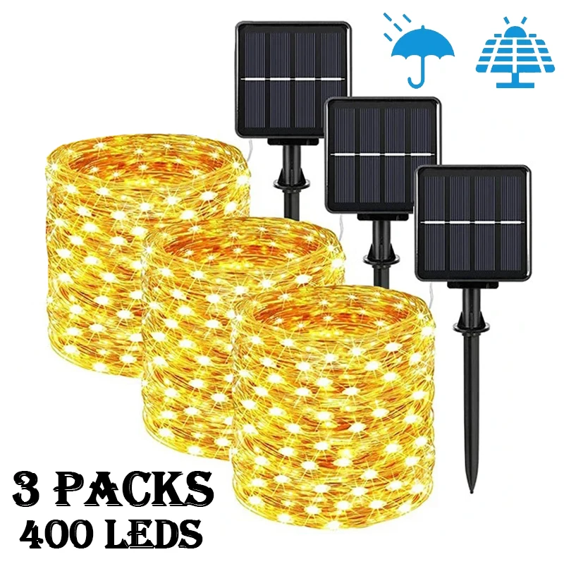 

5M/10M20M30/40M Outdoor Solar LED Copper Wire Fairy Light for Garden Festive Wreath Christmas Decoration