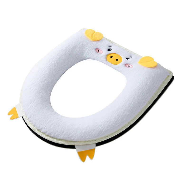 for Winter Home Cute Toilet Mat pad Thickened Warm WC Seat warmer case cushion Zipper soft Toilet rim Seat cape Cover Universal 6