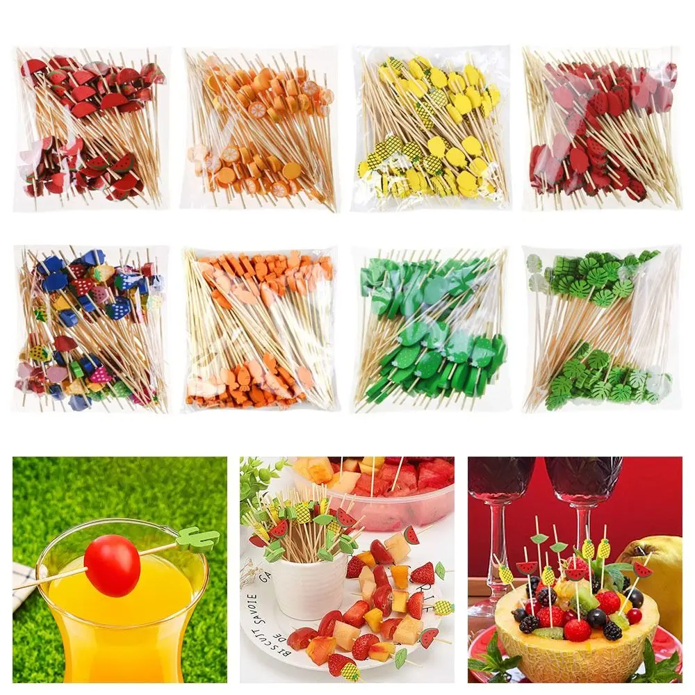Description Picture 2 of itemSandwich Toothpicks Cupcake Fruit Fork Toothpick Skewer Bamboo Picks Fruit Sticks Food Fruit Cocktail Decor Handmade Toothpicks