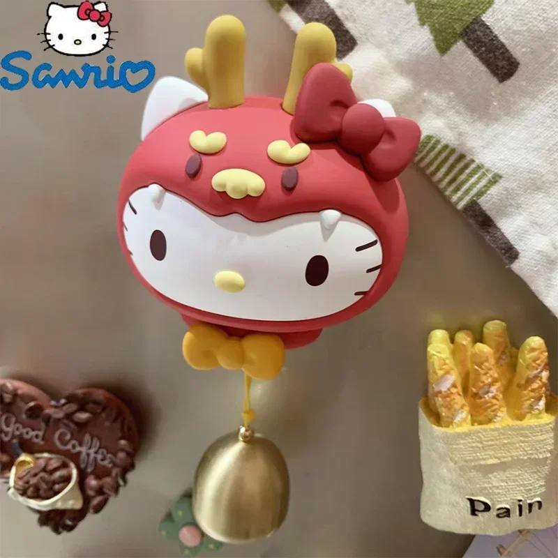 

Новинка Sanrio 2024, колокольчик в стиле фильма «Драконий год», Hello Kitty, Kuromi, почтовый стикер, наклейка на холодильник, аниме модель, кавайная кукла, игрушка