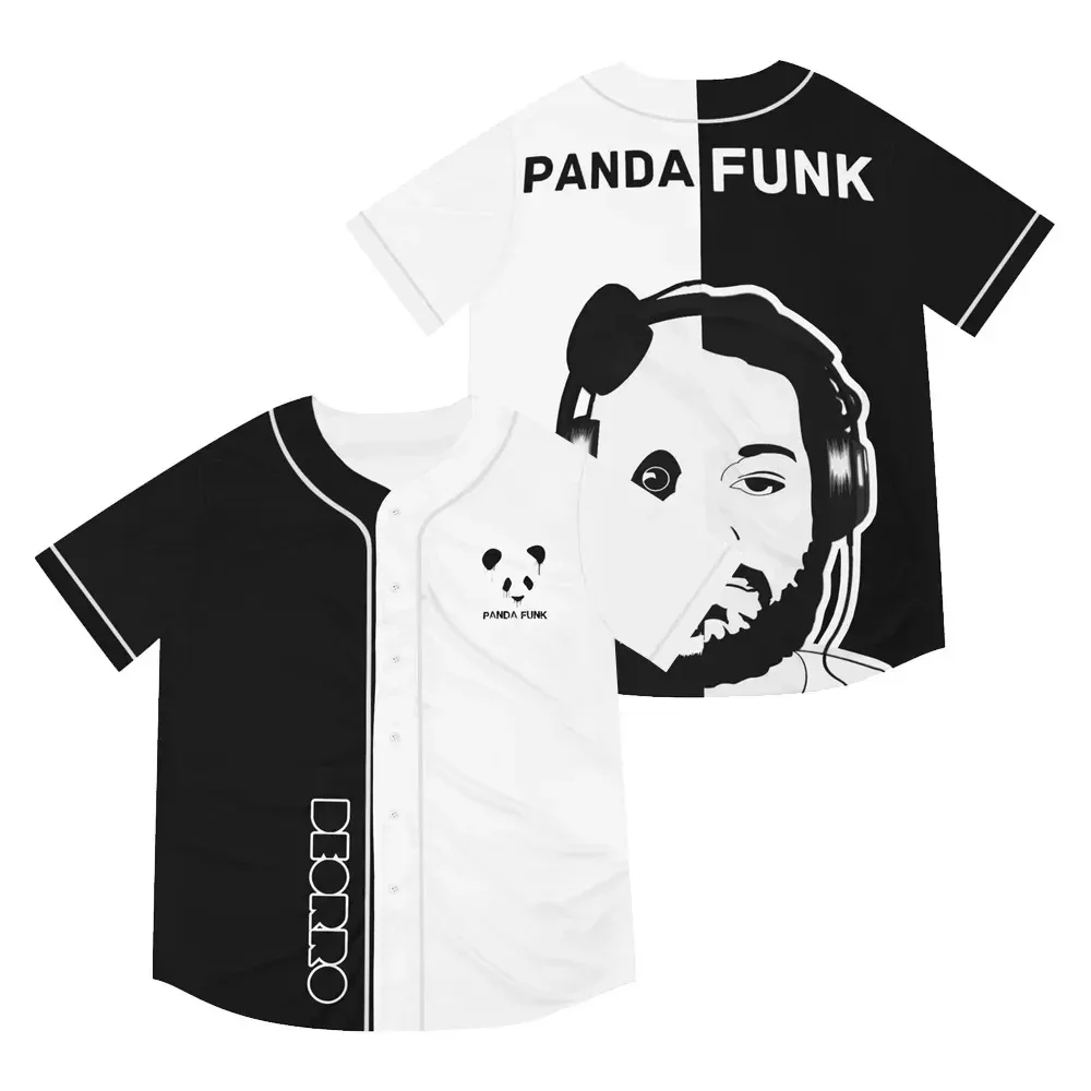 Мужская/Женская бейсбольная Джерси Deorro Merch Panda Funk, Повседневная бейсбольная форма с тонкими пуговицами, изготовленная на заказ