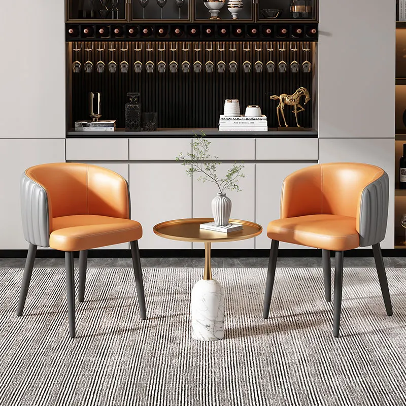 

Nordic Relaxing Living Room Chairs Leather Modern Makeup Living Room Chairs Designer Backrest Sillas De Comedor Home Furniture