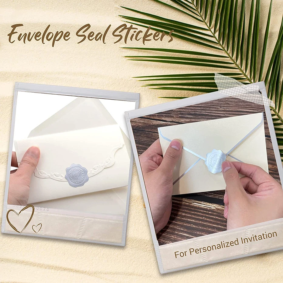 Gold Envelope Stickers Embossed Heart Seal Stickers 100pcs For Postcards Invitations Card Gifts Decoration Self Adhesive Sticker,envelope stickers