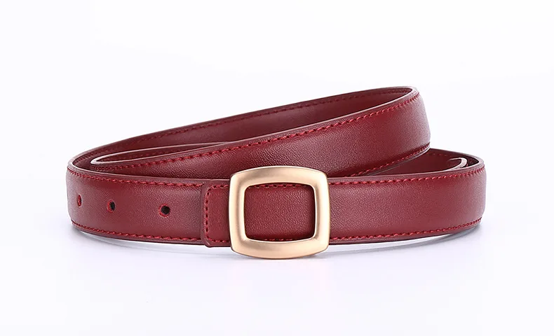Modischer burgunderroter Damengürtel aus echtem Leder, Rindsleder-Trend, All-Match-Taillengürtel für Damen – Detail 6