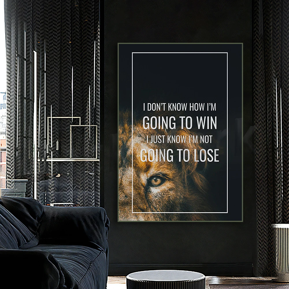 Motivazionale Canvas Art - Lion Print Canvas Print Impresa Arte Della Guida Affermazione Wall Art