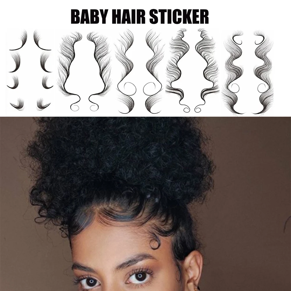 

5 типов наклеек на края волос, стойкий водостойкий макияж, Детские тату-наклейки для волос, стикеры для волос с конским хвостом