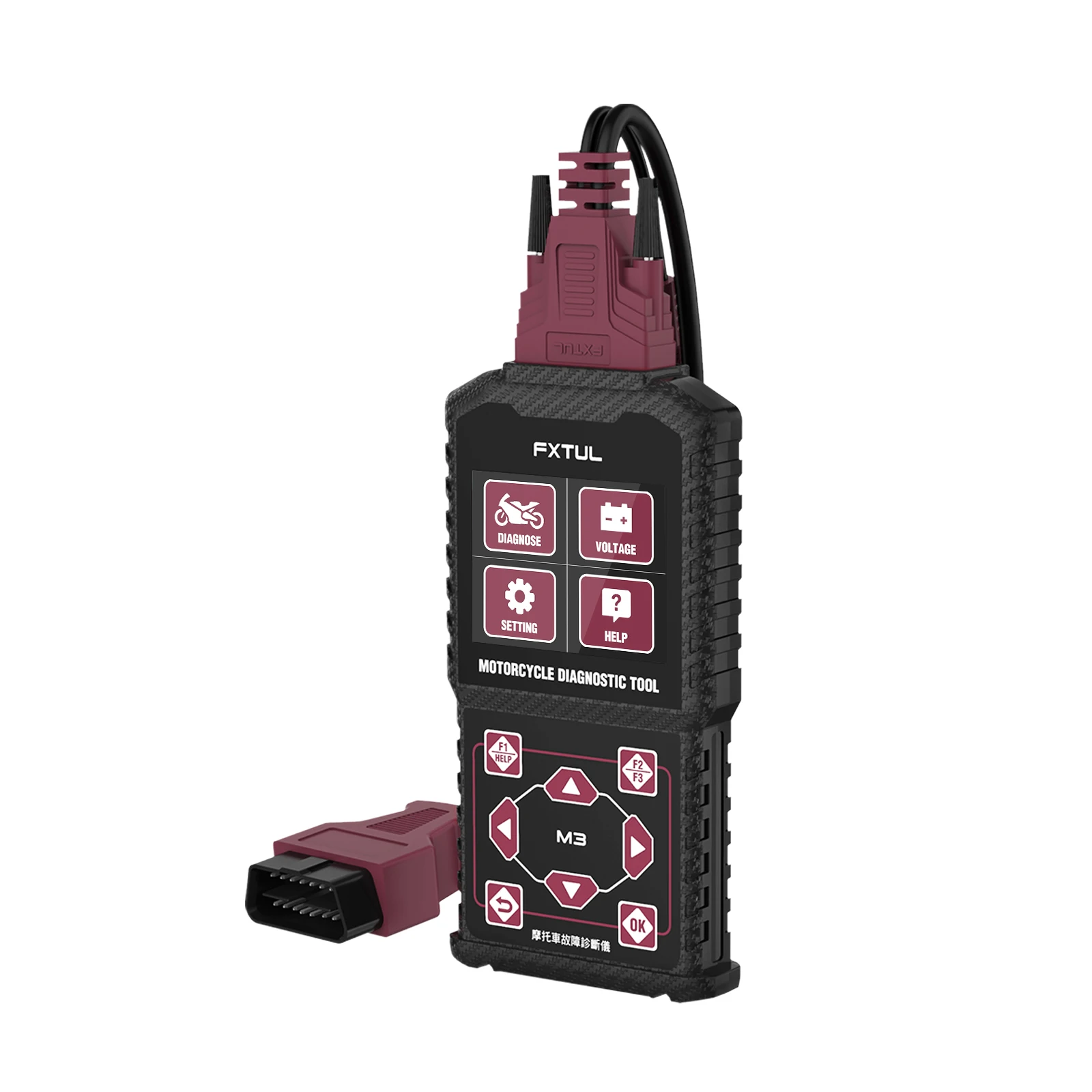 FXTUL M3 오토바이 진단 도구 OBD2 스캐너 야마하, 스즈키, 혼다, 가와사키 ABS용 고장 코드 삭제