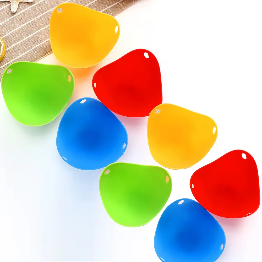 4-Piece Silicone Egg Poacher Set for Perfectly Steamed Eggs - Versatile Kitchen Gadgets